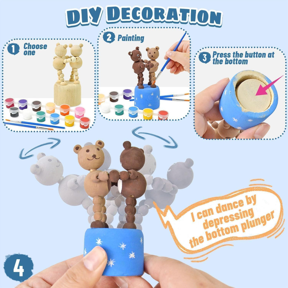 Vileafy paintbrush set designed for young artists to create details.