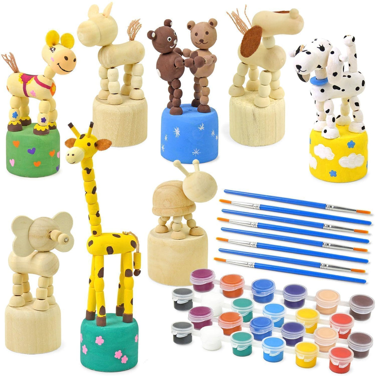 Vileafy wooden animal figures ready for painting and imaginative play.