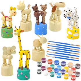 Vileafy wooden animal figures ready for painting and imaginative play.