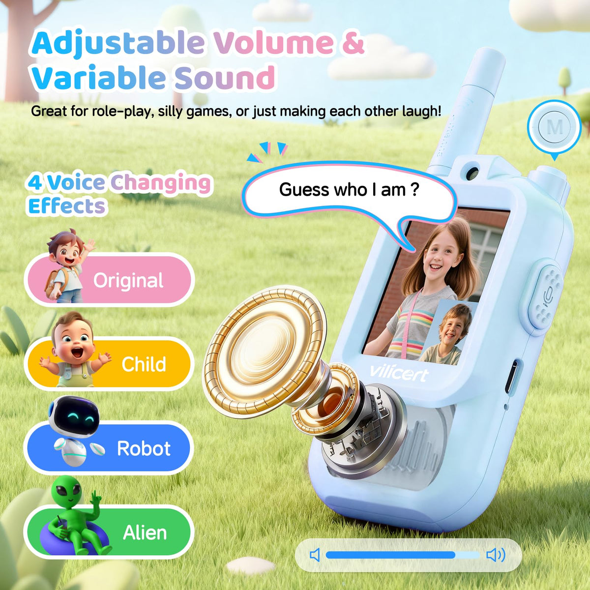 Vilicert long range kid walkie lets chat up to 100m indoors