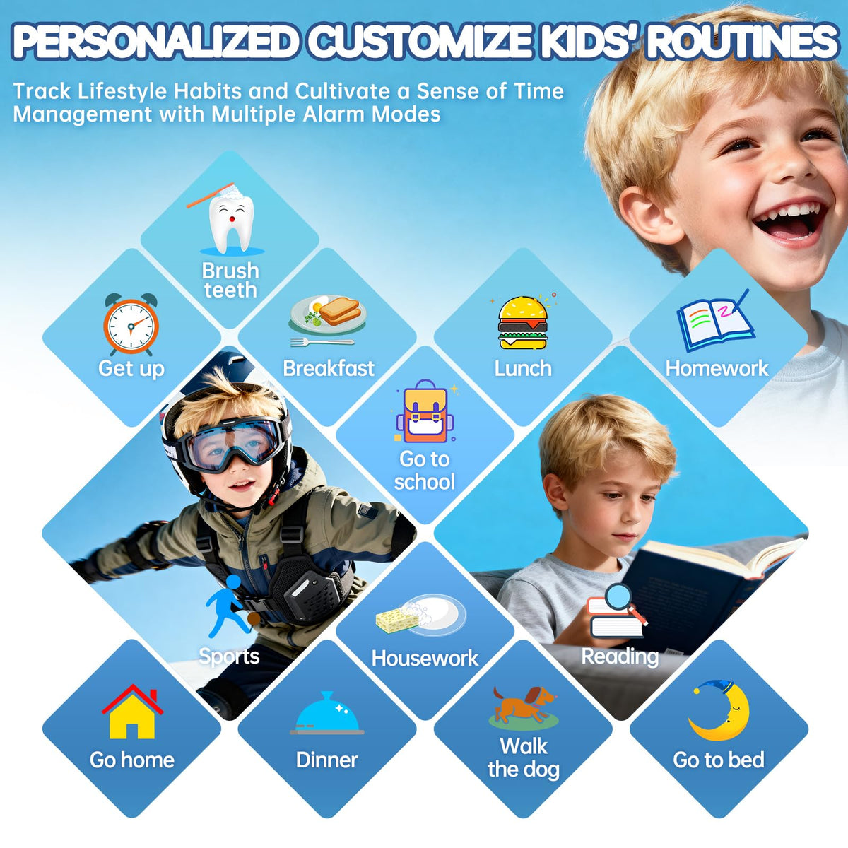 Vilicert kids smart watch long battery life supports day-long fun.