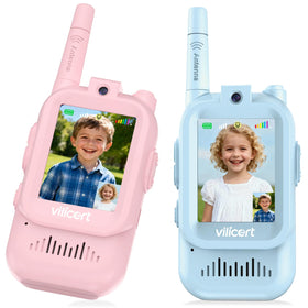 Vilicert video walkie talkie kit front view for kids and screen feature
