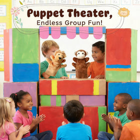 ViLSOM hand puppet giraffe sparks creative storytelling and classroom sharing.
