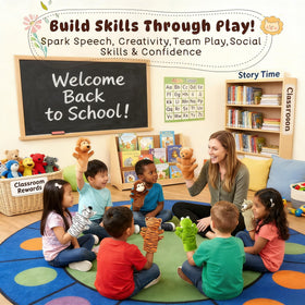 ViLSOM hand puppet wolf supports dramatic role-play and cooperative learning.