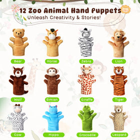ViLSOM hand puppet zebra brings vibrant color to pretend-play.