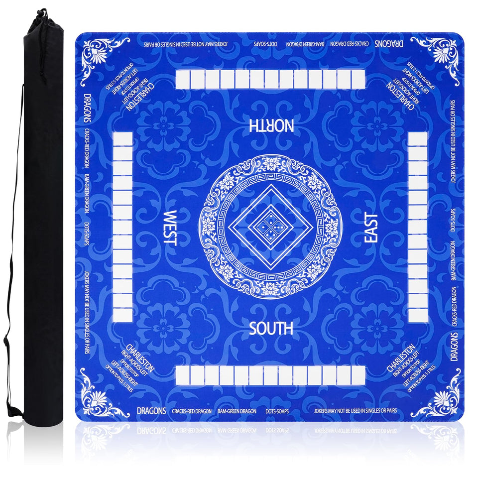 Viluda mahjong mat anti-slip blue for stable gameplay on any table.