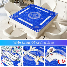 Viluda mahjong mat roll-up travel pouch blue easy storage and portability.