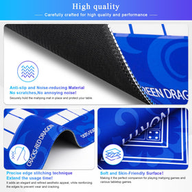 Viluda mahjong mat waterproof blue resists spills and cleans easily.