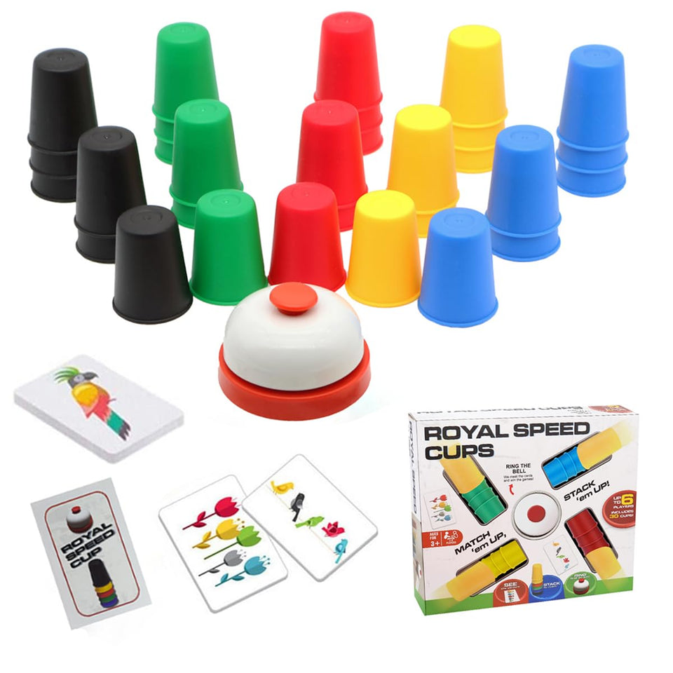 Vinciph Quick Cups stacked in a tower for a fast, engaging challenge.