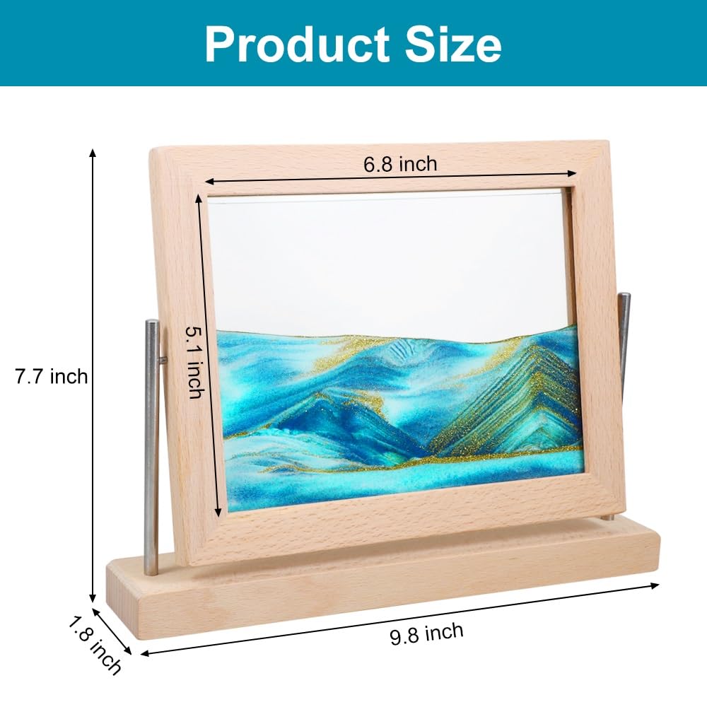 Vindar dynamic sand art picture rotating landscapes with mountains and oceans