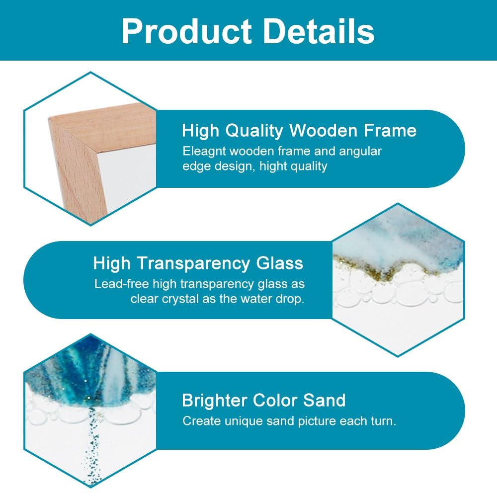 Vindar dynamic sand art picture showing shifting mountain and seascape scenes