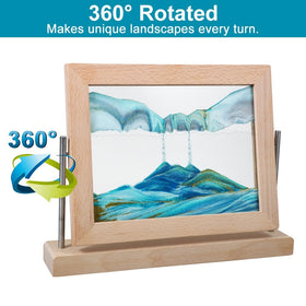 Vindar dynamic sand art picture with rotating coastal and ocean imagery