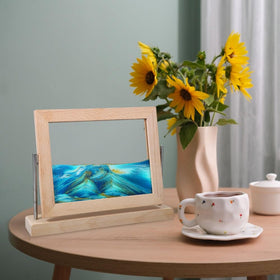 Vindar dynamic sand art picture enhancing office decor with motion