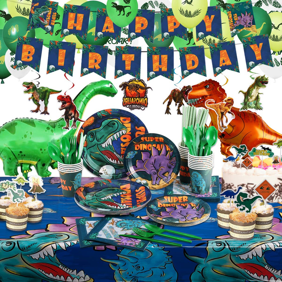 Vinfo Dinosaur Plates offer sturdy, kid-friendly serving for a themed birthday party.