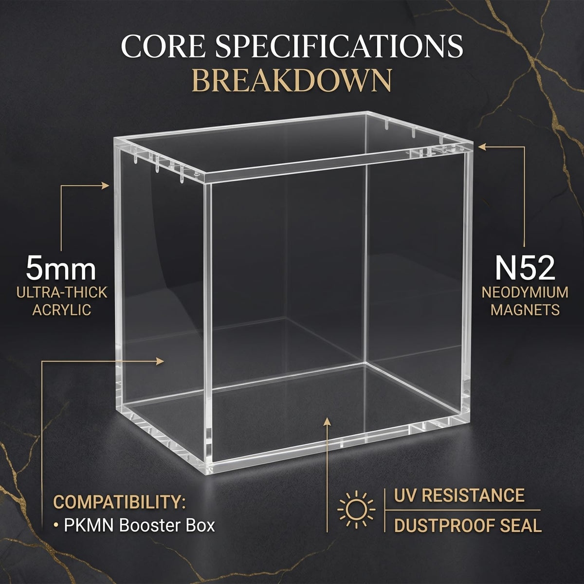 VINJKZQ 5mm acrylic case highlights detail while keeping dust out