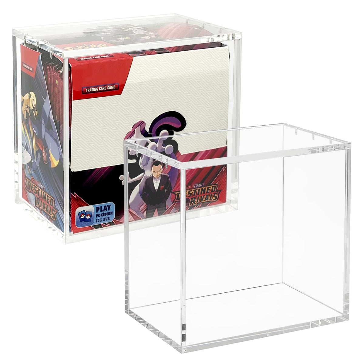 VINJKZQ acrylic booster box display case shows US version booster boxes clearly