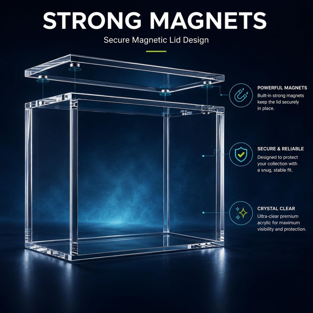 VINJKZQ Clear acrylic case provides premium clarity around sealed ETBs.