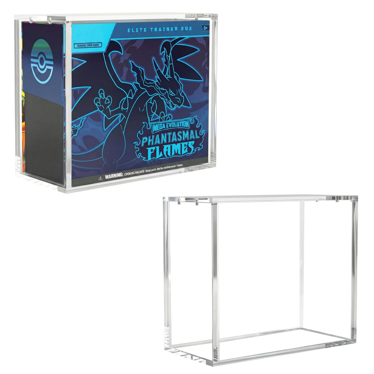 VINJKZQ Elite Trainer Box acrylic case with magnetic lid for easy access.
