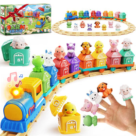 Vinkp toddler train locomotive with lights for engaging pretend play and sensory learning