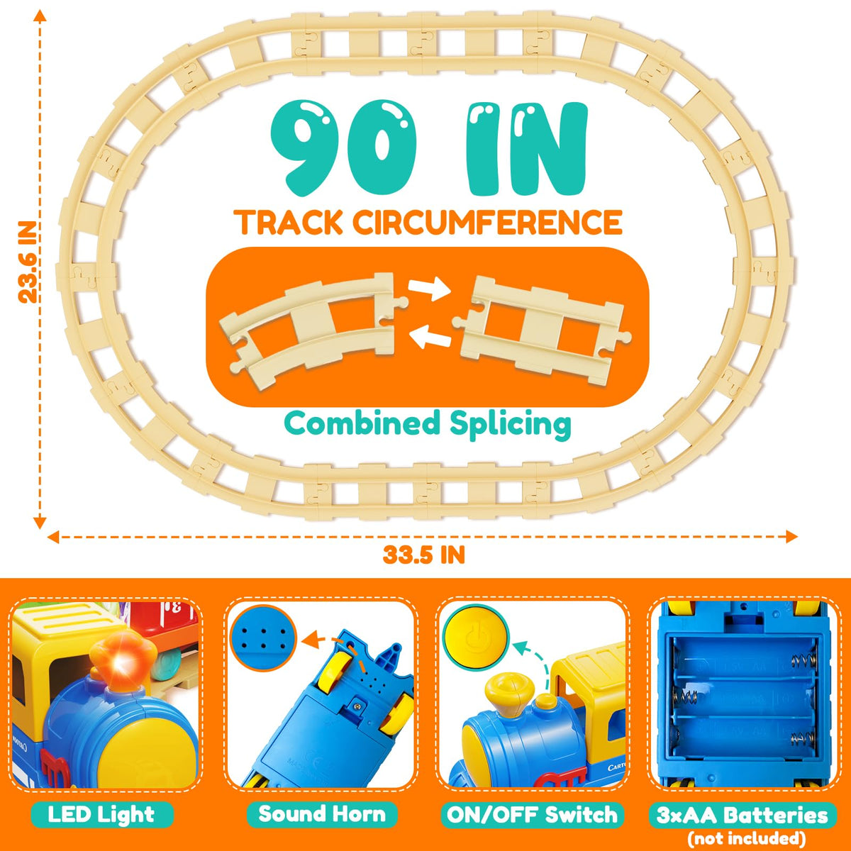 Vinkp straight tracks facilitate smooth, easy assembly for toddlers