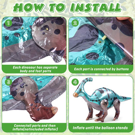 Vinsot 3D aluminum foil dinos offer reusable colorful props.