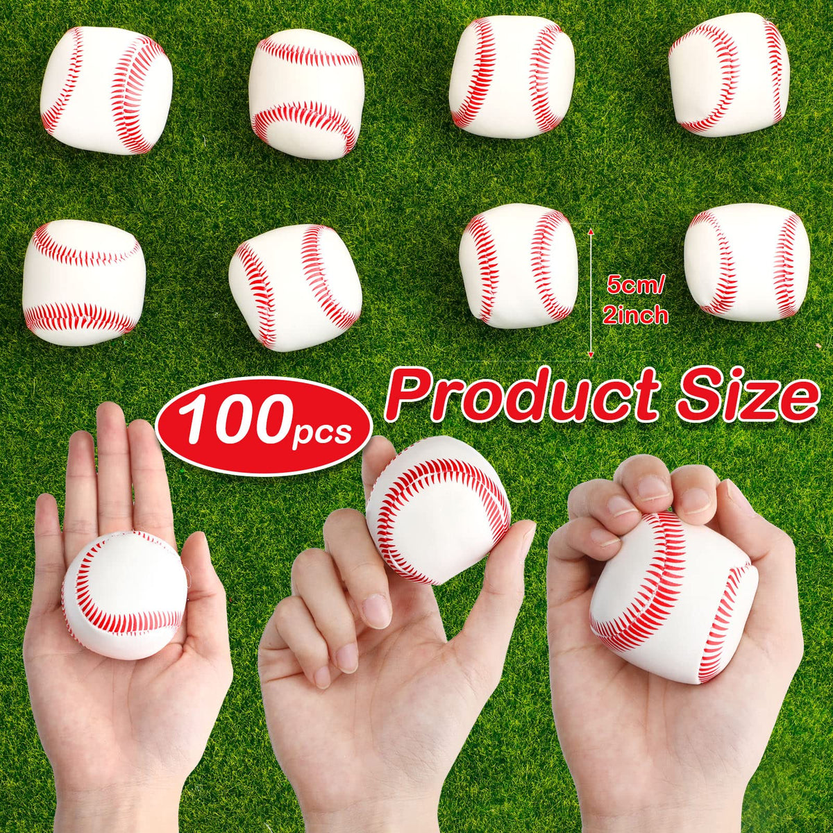 Vinsot baseball stress balls 100pcs for party favors and classroom activities.