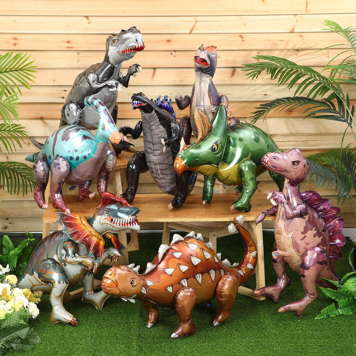 Vinsot giant inflatable dinosaurs walking showpieces for party decorations.