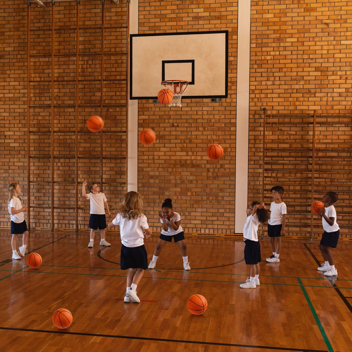 Vinsot orange mini basketball floats for pool play days.