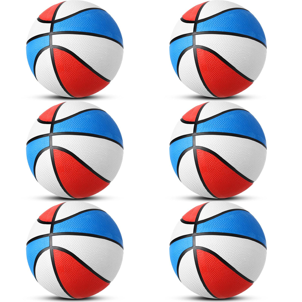 Vinsot mini basketballs set, six deflated, ready for quick inflation and indoor play.