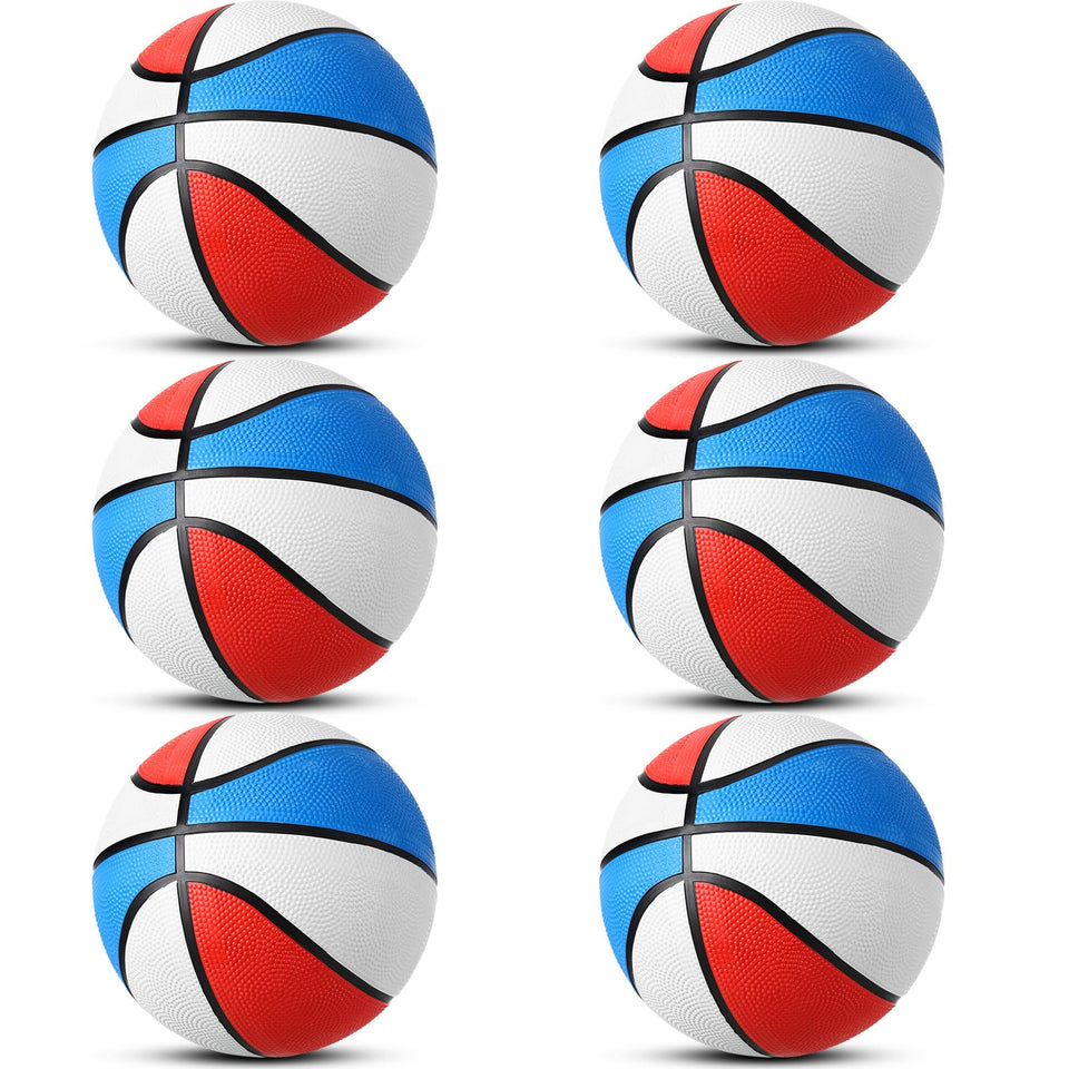 Vinsot mini basketballs set, six deflated, ready for quick inflation and indoor play.