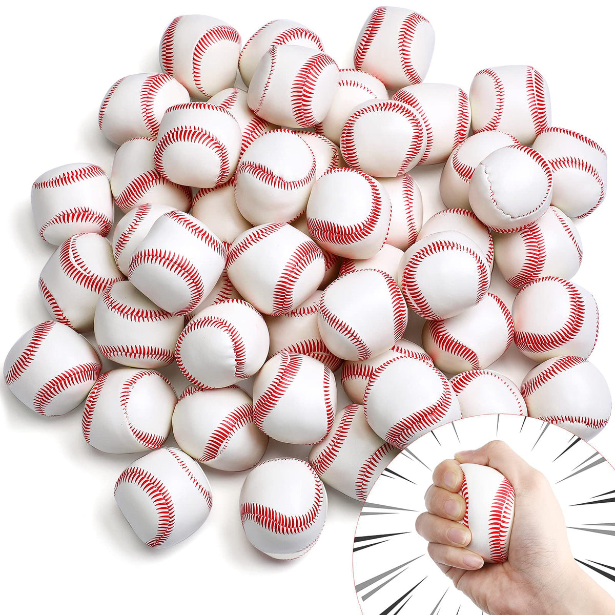 Vinsot mini foam baseball stress ball 2-inch, ideal for handheld focus and sensory relief.