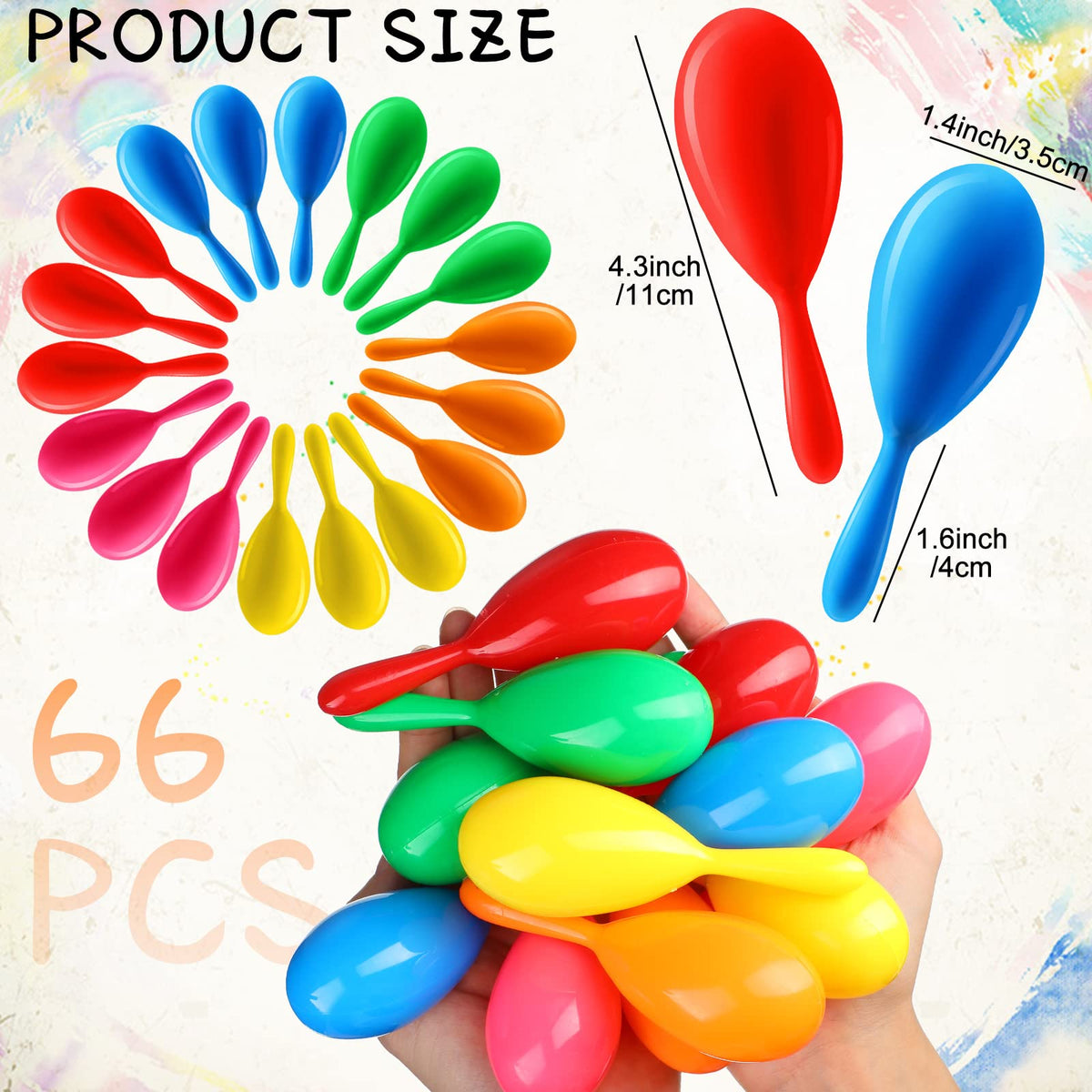 Vinsot neon mini maracas green bright visual cue for playful music sessions.
