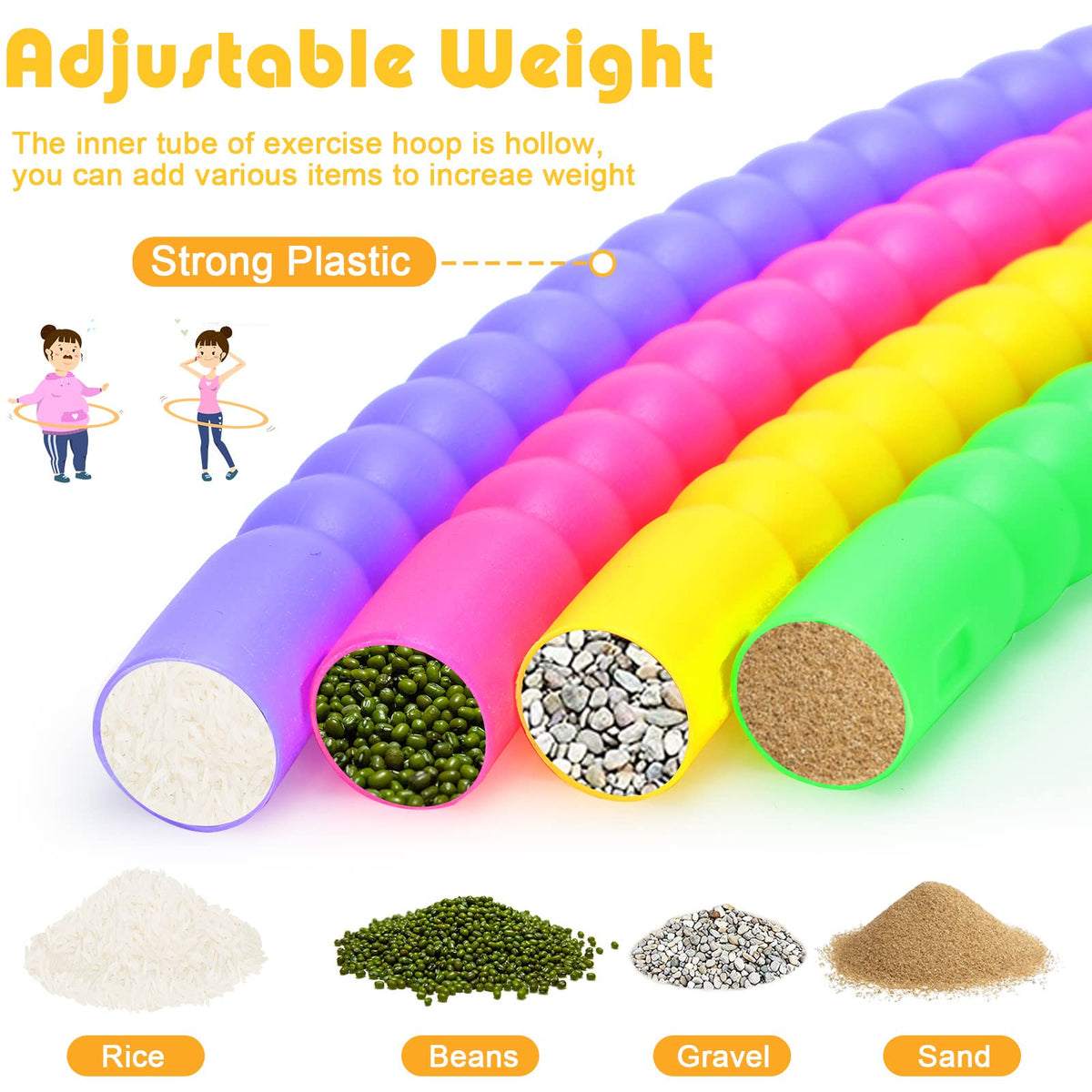 Vinsot toy hoop purple color provides durable plastic construction.