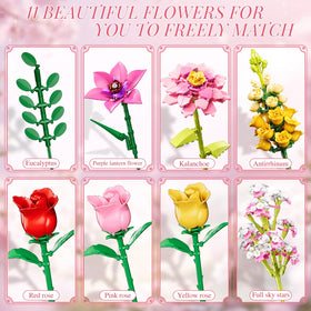VINTOP 11 flower types and leaves enabling endless DIY arrangements.