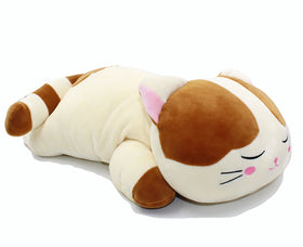 Vintoys very soft cat big hugging pillow close-up, perfect for comforting hugs and naps.