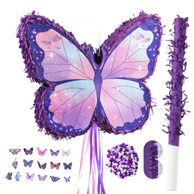 VinTS Butterfly Piñata packaging shows a colorful centerpiece for festive setup.