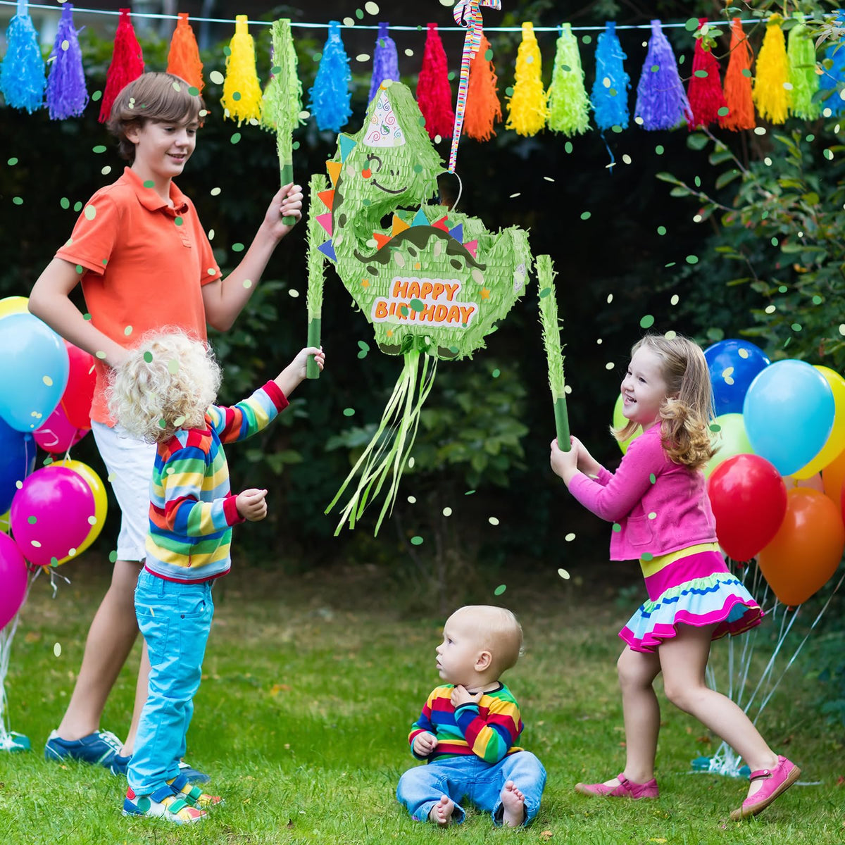 VinTS dinosaur themed decor enhances party atmosphere
