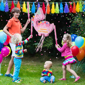 VinTS pink dinosaur pinata thick cardboard design ensures durability