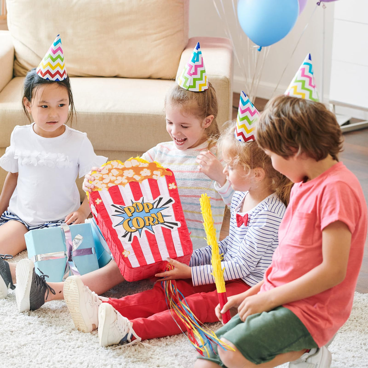 VinTS popcorn pinata dimensions for planning party layout