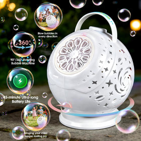 Viondra bubble machine 360-degree rotation for immersive bubble shows indoors or outdoors
