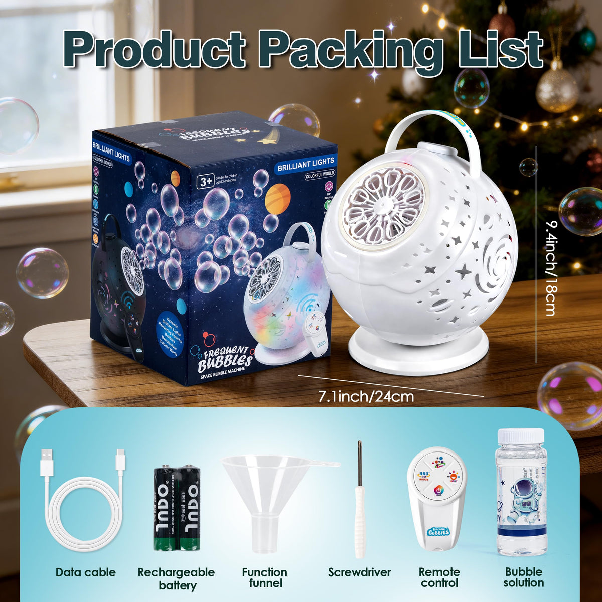 Viondra bubble machine with portable handle is lightweight and travel-friendly for parties