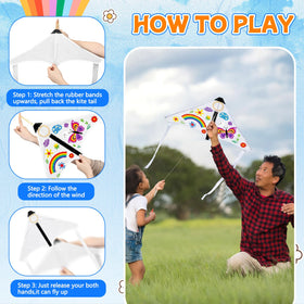 VioraWhite kids coloring kites for creative DIY projects