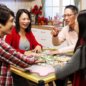 VioraWhite travel mat in use on a tabletop for casual play.