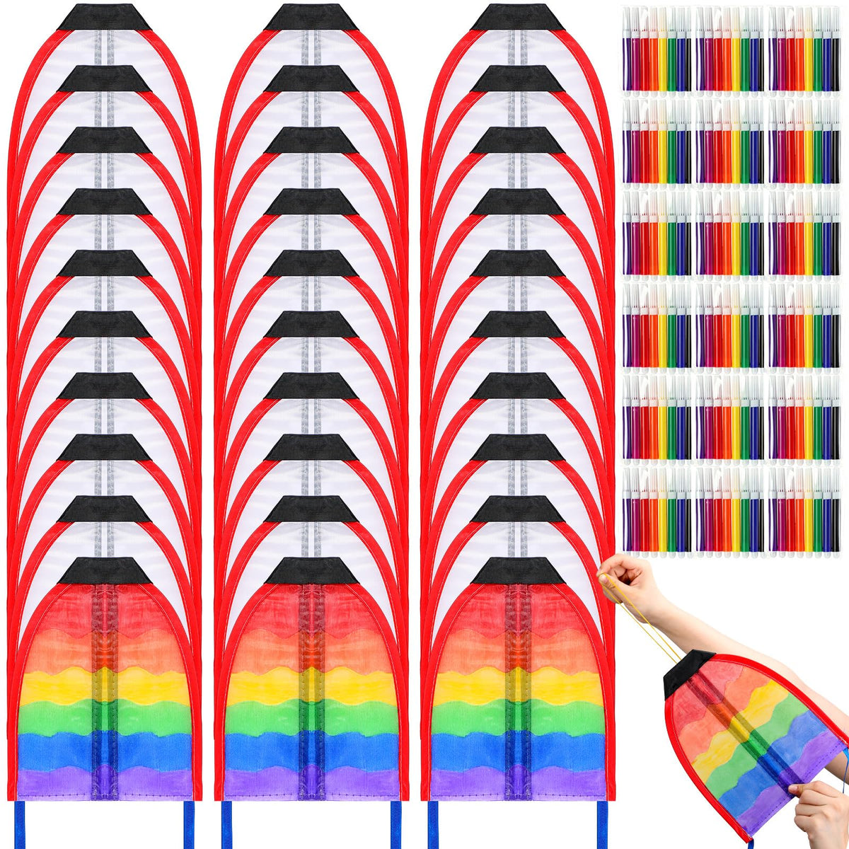 VioraWhite 30 Pcs Mini Kite Kit for kids, vibrant outdoor fun and party activity