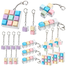 VioraWhite 8-clicky keyboard fidget keychain offering tactile feedback for work