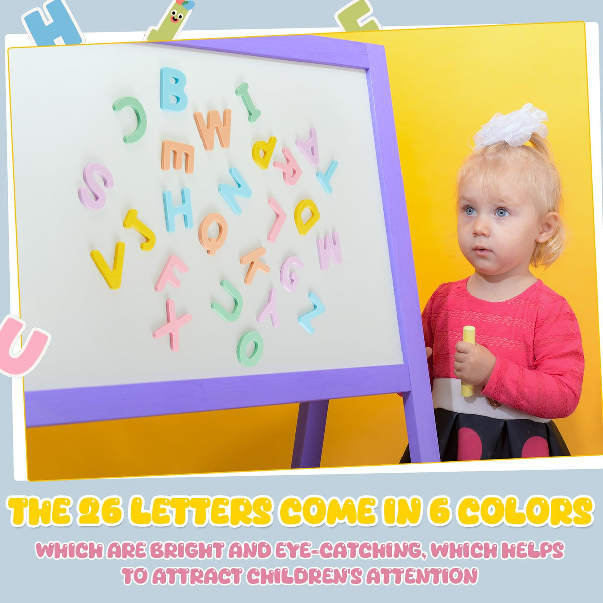 VioraWhite 26 letter set supporting early literacy and recognition