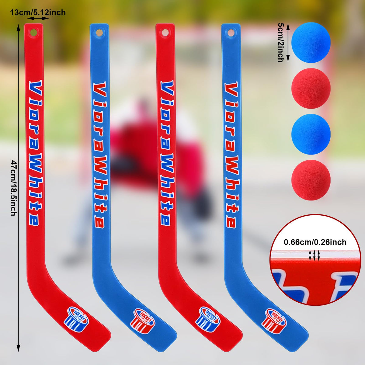 VioraWhite foam hockey balls offer soft impact for safe family games
