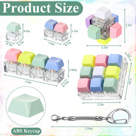 VioraWhite silent keyboard fidget keychain provides quiet stress relief.