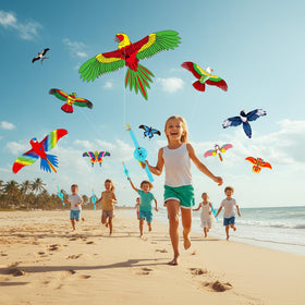 VioraWhite durable nylon kite construction withstands outdoor use