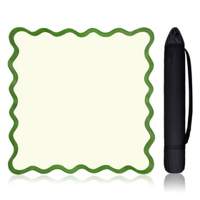 VioraWhite mahjong mat with scalloped green edge for stylish gameplay